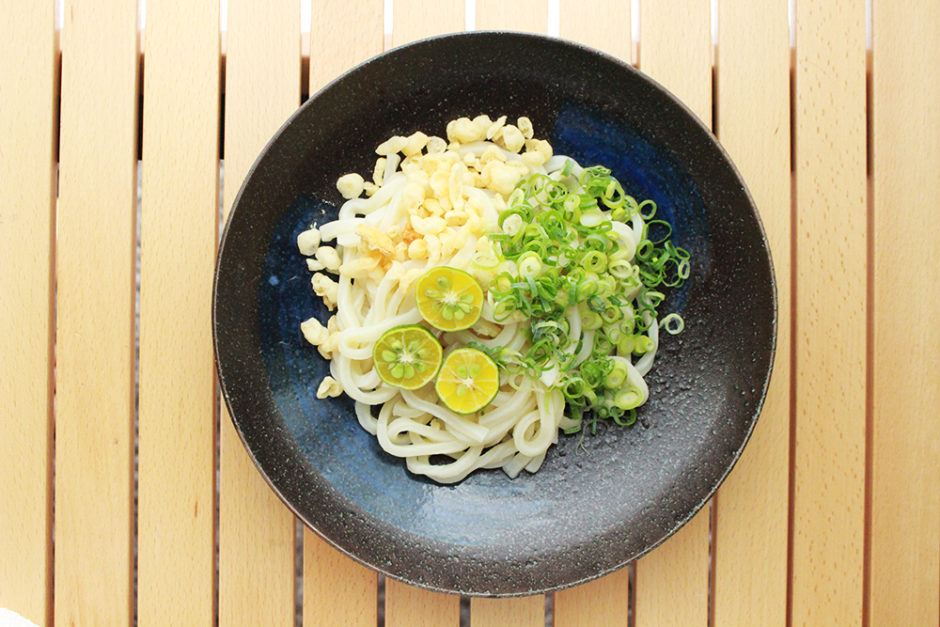 夏レシピ さっぱりシークワーサーぶっかけうどん Haretane